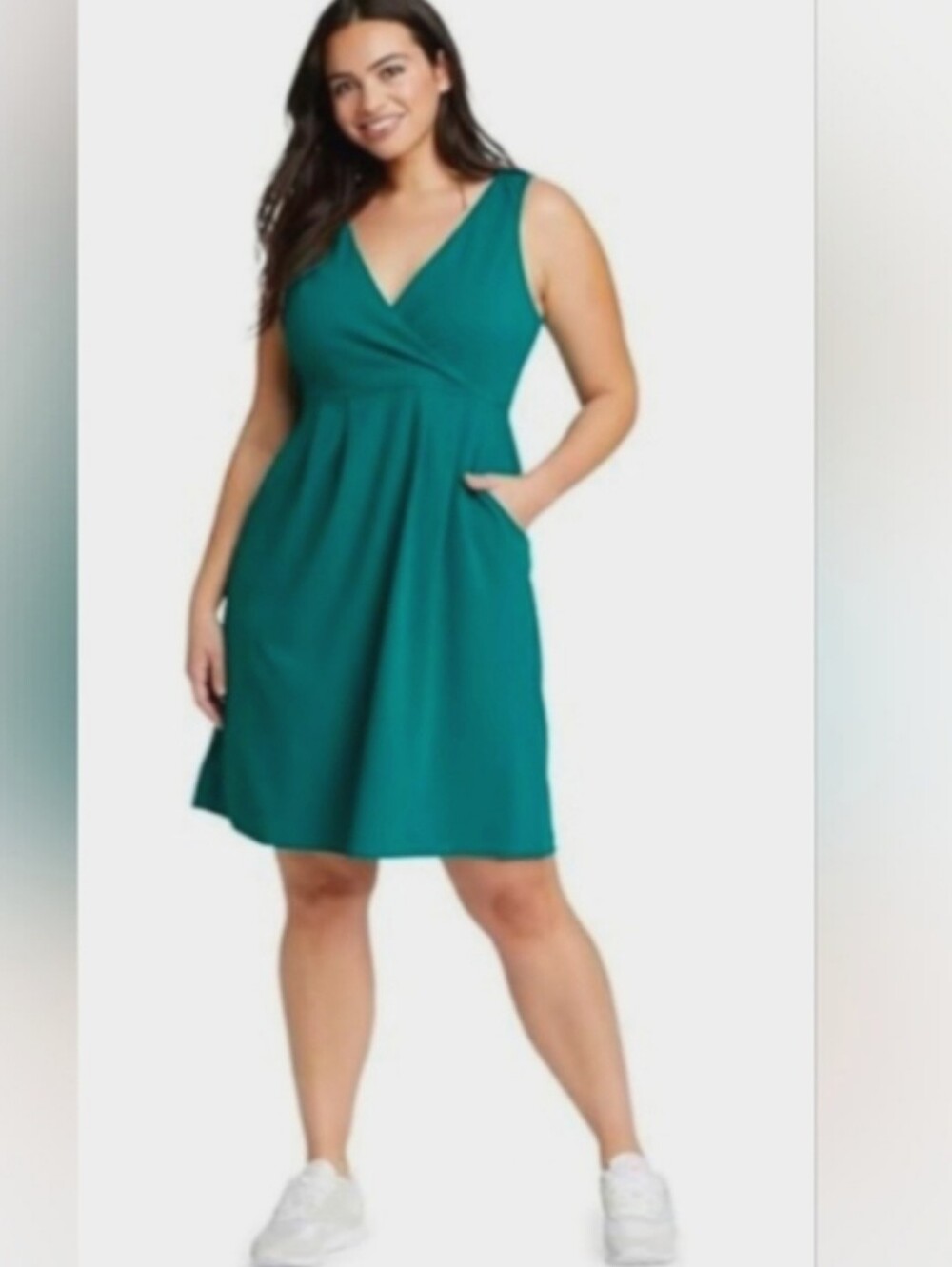 Eddie Bauer Teal Sleeveless V-Neck Sheath Dress